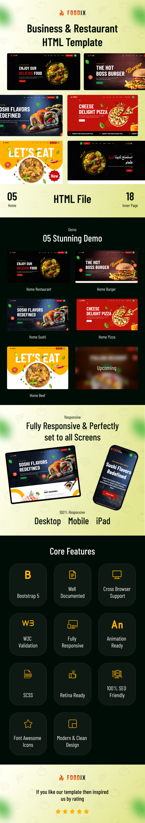 Foodix - Fast Foods & Restaurants HTML + RTL Template